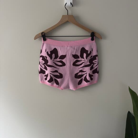 Free People Kaia Swit Shorts in Bright Lilac Combo Pink Floral Knit Micro Short - Picture 4 of 10
